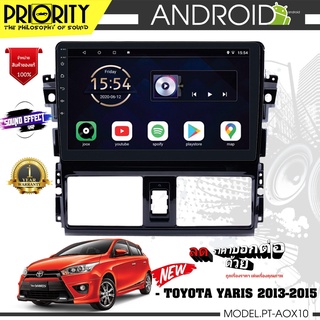 จอ android ตรงรุ่น TOYTA-YARIS-2013-2016 PRIORITY PT-AOX10 CPU 4 Core RAM2 ROM32 10 นิ้ว แถม กล้องถอย