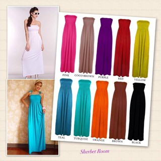 Vtg summer maxi smock tube sun dress