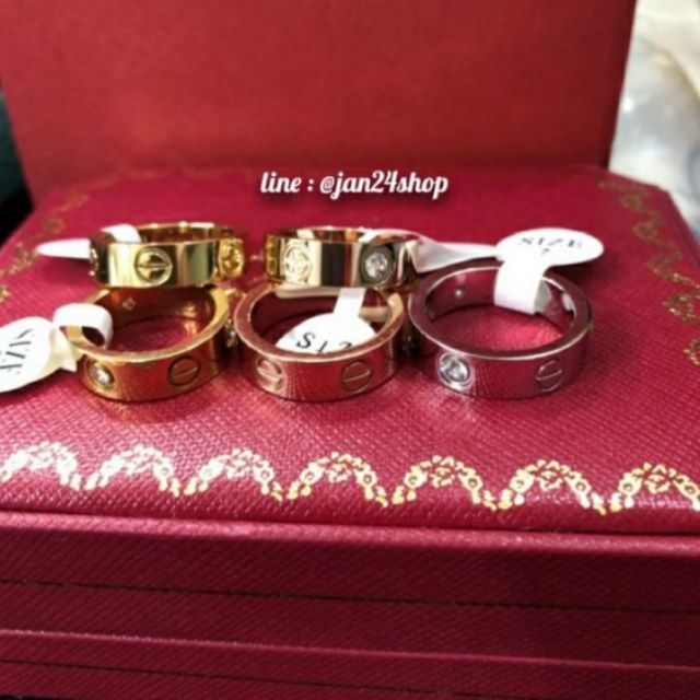 🌟Best seller 🌟 แหวนคาเทียร์ แบบโลโก้ล้วน (ขอบวงเล็ก)