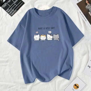 เสื้อยืดผู้หญิงแฟชั่นสาวลายการ์ตูนน่ารักโอเวอร์ไซส์เสื้อผ้าแฟชั่นส่วนยาวหลวมของเวอร์ชั่นเกาหลีสวมใส่สบายมากA58