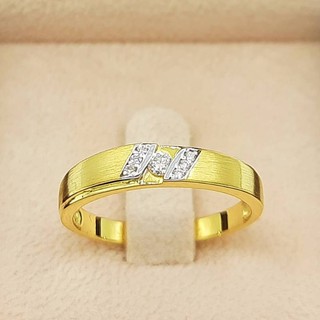 SK Jewelry แหวนเพชร ใส่ได้ทั้งชายหญิง เม็ดกลาง 5 ตัง บ่างข้าง 3 ตัง แหวนคู่แหวนเพชร แหวนทองเพชรแท้ ทองแท้ 9K 37.50%