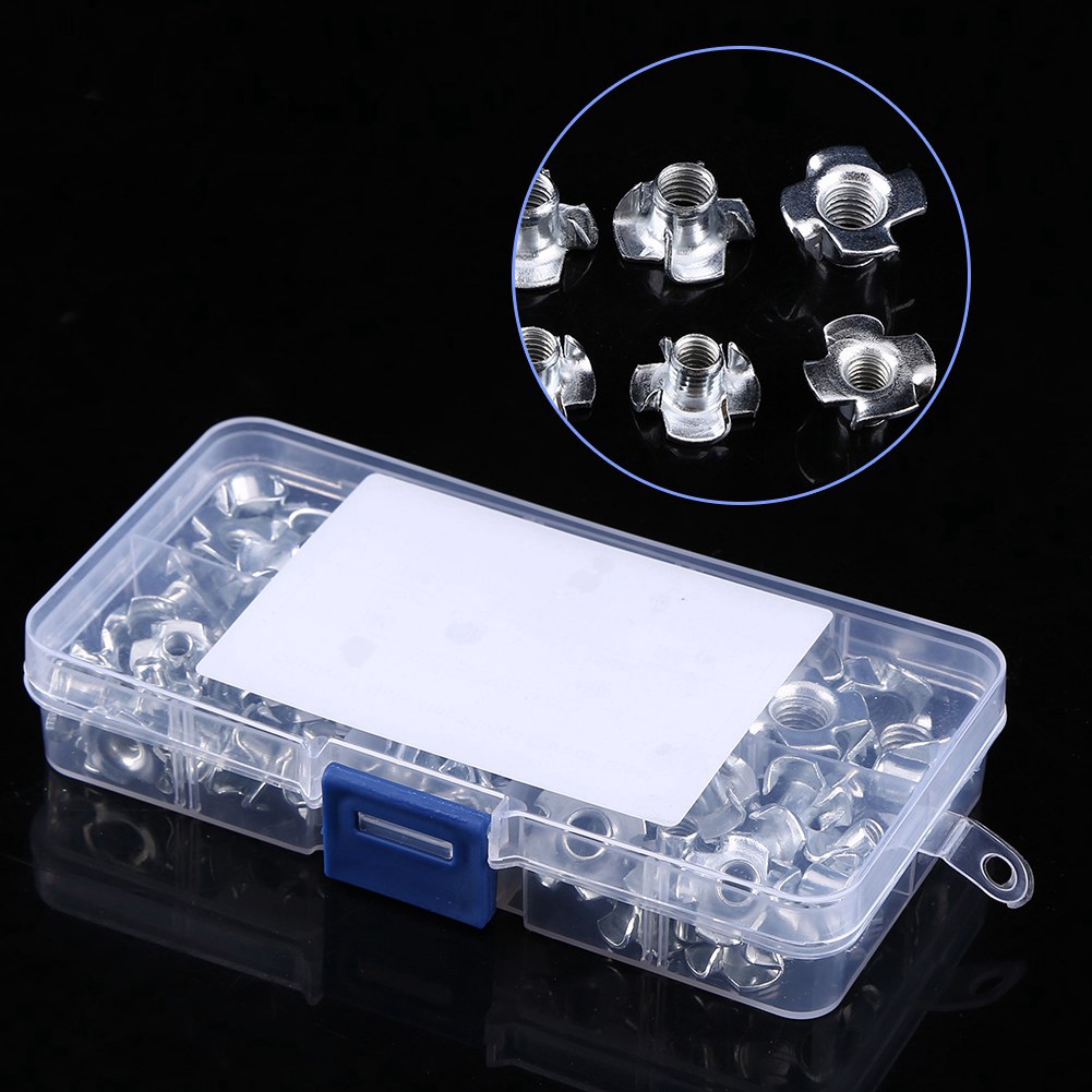 Carbon Steel M3/M4/M5/M6/M8 Four Pronged T Nuts Blind Inserts Nut for