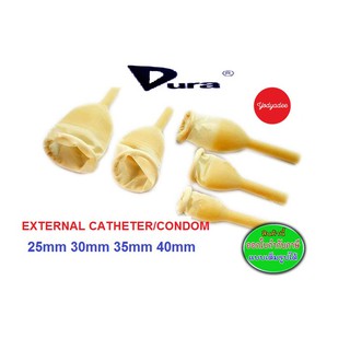 DURA External Catheter/External Condom ถุงยางต่อสายปัสสาวะด้านนอก ขนาด 25mm. 30mm. 35 mm. 40mm