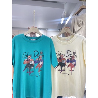 เสื้อยืดผ้าเด้ง ลาย Clam Down ☕ป้าย its me basic
