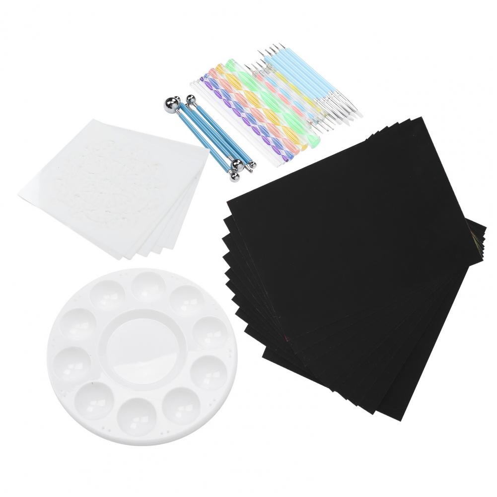 Fycooler Kit Mandala Peinture 41Pcs, Pochoir, Dotting Tools Ensemble d'Outils, Galet à Peindre, pour Le Dessin DIY de Peintures Rupestres et Dessins