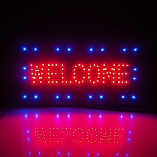 ป้ายไฟ LED Welcome ป้ายไฟ ป้ายไฟหน้าร้าน ป้ายไฟประดับ ป้ายโฆษณา ป้ายไฟตัวอักษร ป้ายไฟวิ่ง ขนาด 25 x 48 เซนติเมตร