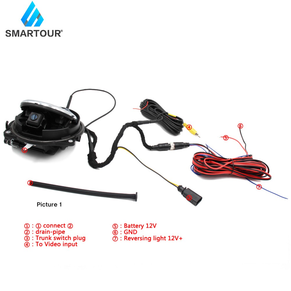 Car Flip Logo Reverse Camera for Volkswagen for VW Golf 5/6 MK6 Passat ...