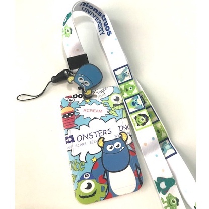 MONSTERS ING SK ที่ใส่บัตร  พร้อมสายคล้องคอ(2cm) ลาย MONSTERS ING SK  สำหรับบัตร 5.5x8.5cm     MNN