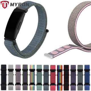 Myron นาฬิกาข้อมือสายไนล่อนสำหรับ Fitbit Inspire HR