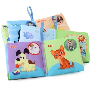 Babypartys หนังสือผ้า กันน้ำ เสริมพัฒนาการเด็ก หนังสือรูปภาพ มีเสียงกรอบแกรบ ของเล่นเด็ก