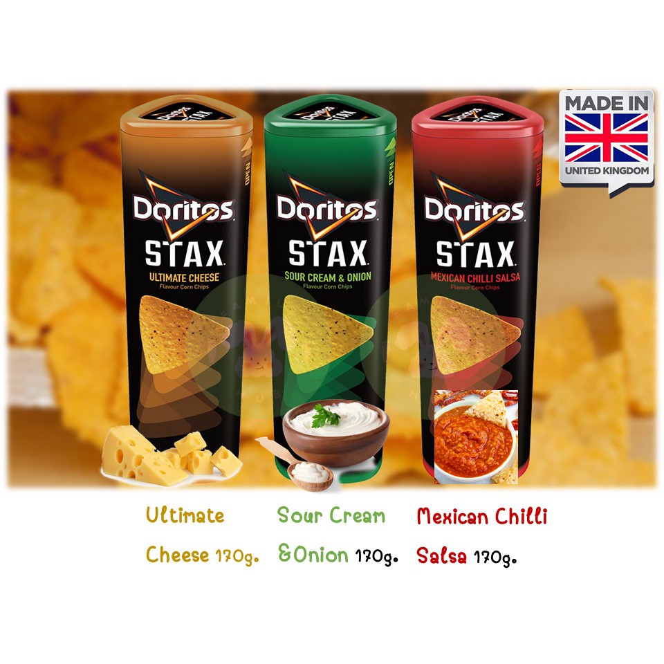 Doritos Stax Mexican Chilli Salsa Tortilla Chips 170g / Doritos Stax Ultimate Cheese / Doritos Stax Sour Cream &amp; Onion