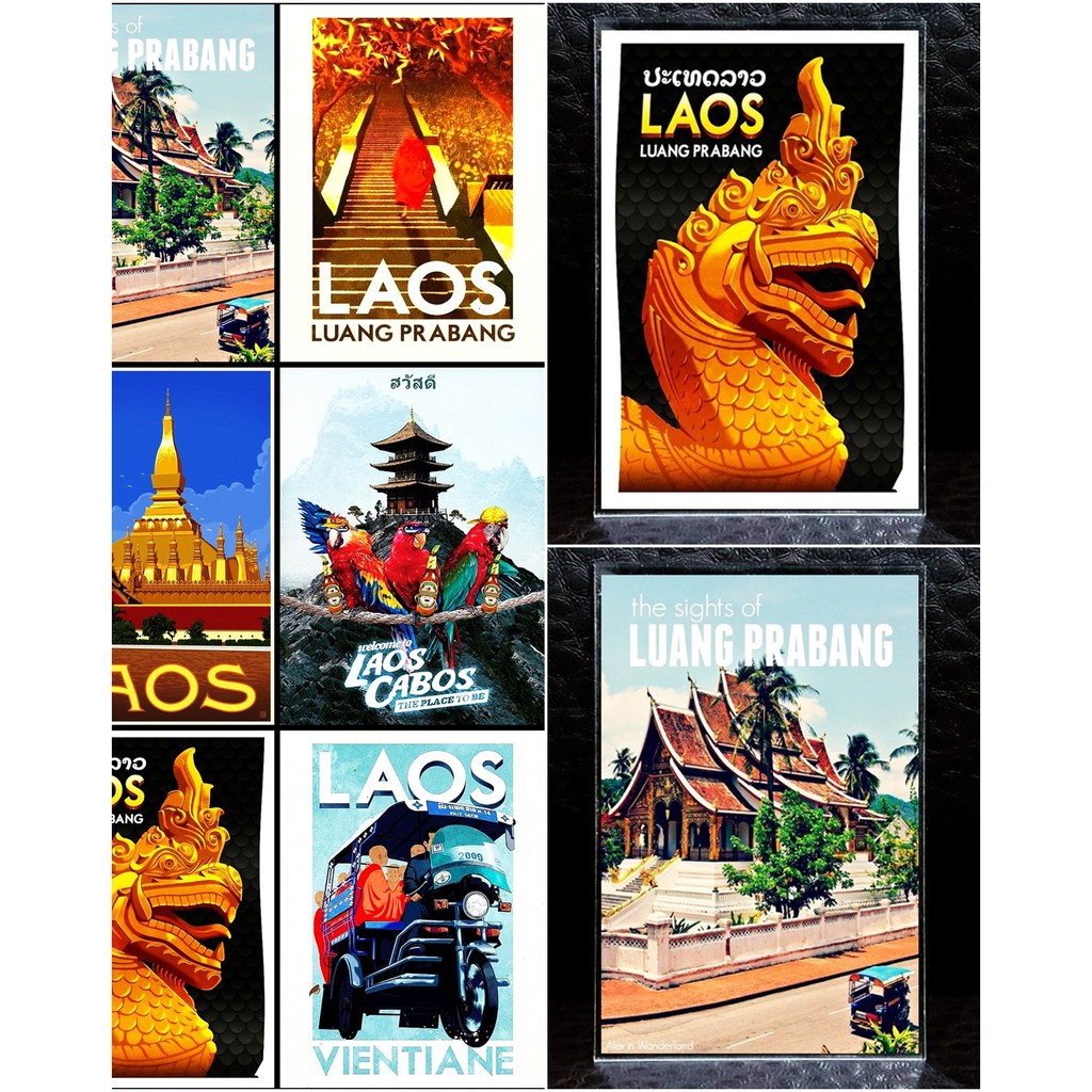 แม่เหล็กติดตู้เย็น ลาว เวียงจันทร์ ตัวอะครีลิค 2×3 นิ้ว Acrylic Fridge Magnet Laos Souvenir 2x3"