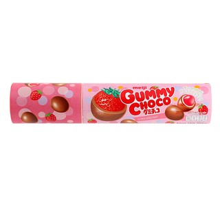 เมจิกัมมี่สตรอเบอร์รี่เคลือบช็อกโกแลต 50กรัม Meiji Gummy Strawberry Chocolate Coated 50g.