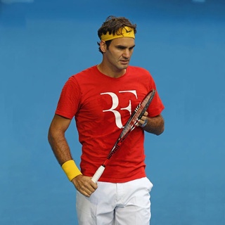 ใหม่ เสื้อยืดแขนสั้นลําลอง ผ้าฝ้าย พิมพ์ลาย Federer tennis แฟชั่นสําหรับผู้ชาย