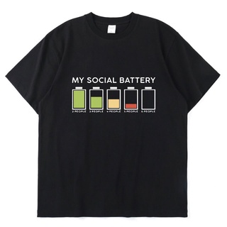 เสื้อยืดผู้ชาย90 - MYSOCIALBATTERYLetter2022การออกแบบที่เรียบง่ายแบบคลาสสิกพิมพ์ฤดูร้อนแขนสั้น100%ผ