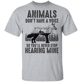 เสื้อยืดมีฮู้ด ลาย Animals Don t Have A Voice So You ll Never Stop Hearing Mine สีดําS-5XL