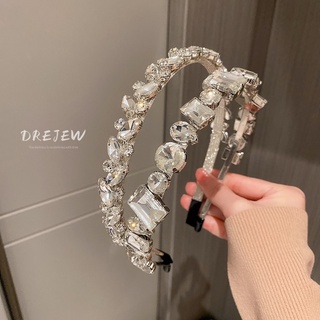 DREJEW ที่คาดผม ประดับเพชร ลายใบไม้ สไตล์เกาหลี ฮ่องกง ย้อนย…