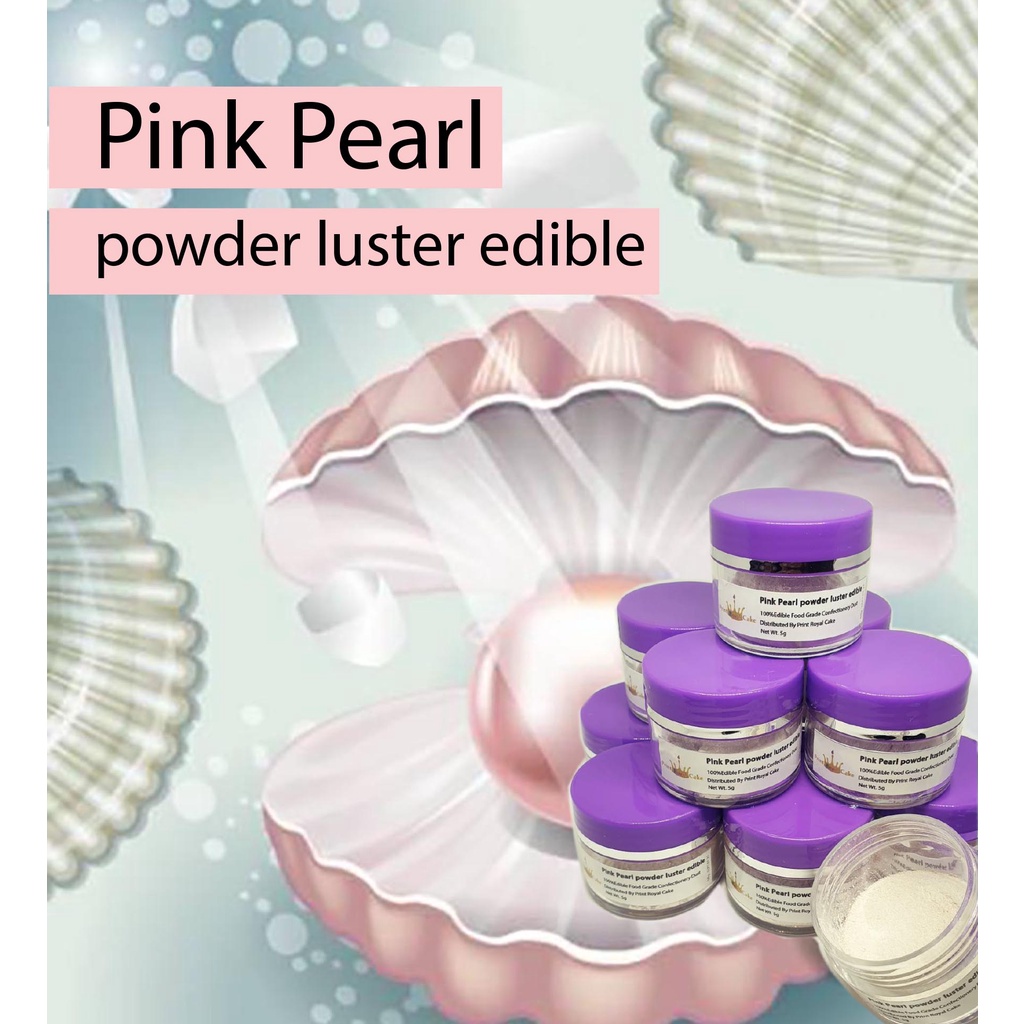PINK PEARL powder luster edible (Food grade100%ผงขาวมุกประกายชมพู ตกแต่งอาหารเครื่องดื่ม เครื่องสำอางค์)