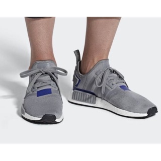 รองเท้า Adidas NMD R1 Grey/Grey-Active Blue ของแท้