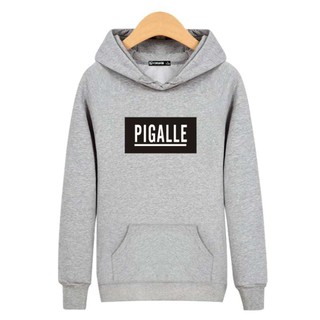 Alimoo เสื้อ Unisex Hoodies ฮิปฮอปผ้าฝ้าย Pigalle สีเทาชาย Big Size XXS-4XL