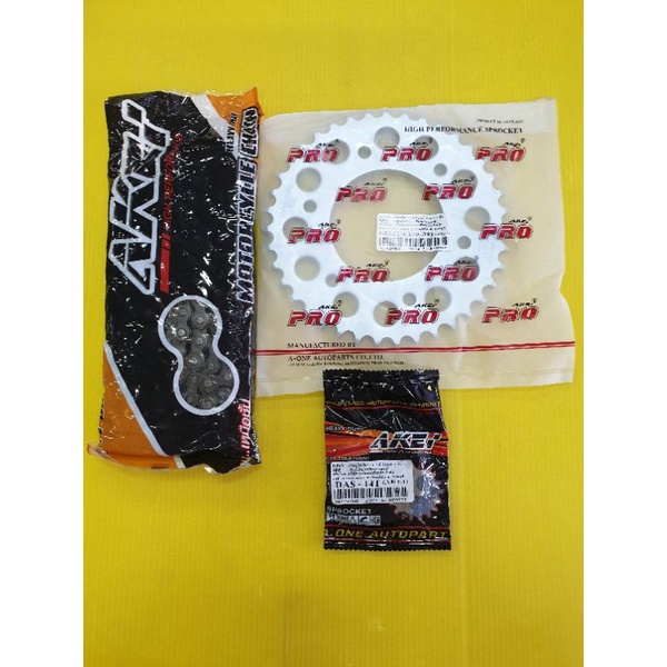 โซ่สเตอร์ gpx demon150 gr/gn 428-126-14-39t akei อย่างดี ครบชุดโซ่สเตอร์หน้าหลัง