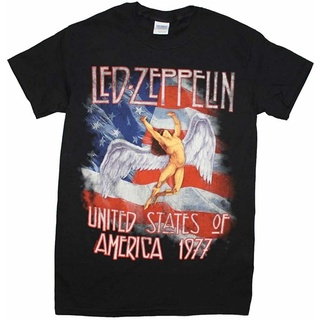 ขายดี เสื้อยืดคลาสสิก ลาย Zeppelin America 1977 สําหรับผู้ใหญ่ KFehib06DDjmdk74S-5XL