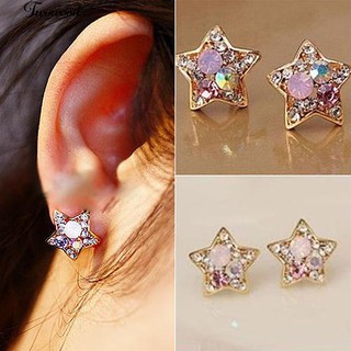 แฟชั่นสตรี Rhinestone รูปดาวสง่างาม ear earrings เครื่องประดับปาร์ตี้