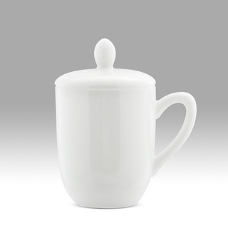 PEARL แก้วเนื้อมุก PP 70 Tea cup with saucer  มักขาวพร้อมฝา ไม่มีขอบทอง