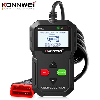 Konnwei KW590 OBD2 EOBD เครื่องสแกนเนอร์วินิจฉัยรถยนต์ สําหรับ Auto OBD 2