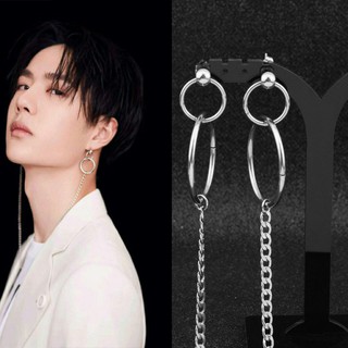 ต่างหูห่วงโซ่แฟชั่น bts uniq yibo โกธิคพังก์ร็อก 1 ชิ้น