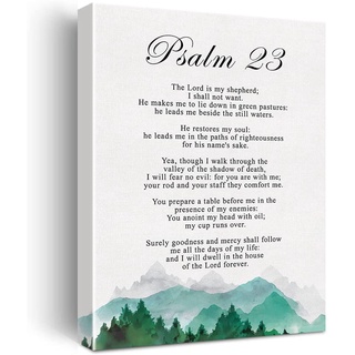 ภาพจิตรกรรมบนผ้าใบ ไม่มีกรอบ รูปพระเจ้า Psalm 23 the God is My Shepherd สําหรับตกแต่งผนังบ้าน ห้องนอน