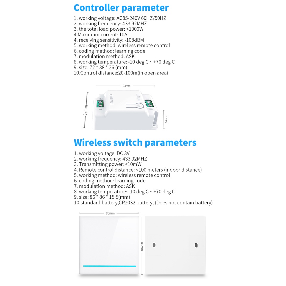RF433 wireless switch สวิตช์ไฟอัจฉริยะไร้สาย RF สวิตช์ติดผนัง สวิตช์รีโมตคอนโทรล ราคา ถูกที่สุด ดีลบีเคเค แกลเลอรีภาพที่ 9