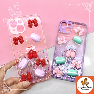 เคสมือถือ TPU ขอบสีกันกล้อง 7+ 13กากเพชรกริตเตอร์ไล่สีติดอไหล่มาการอง