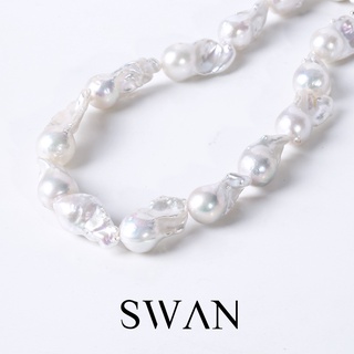 SWAN - Baroque Necklace สร้อยคอเงินแท้ ประดับมุกแท้ มุกบารอค มุกน้ำจืด