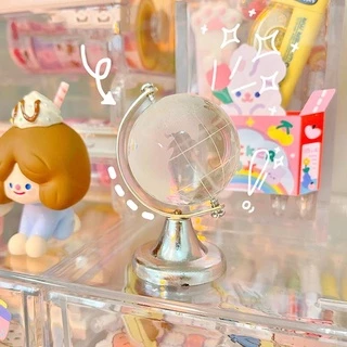 ลูกโลกคริสตัล✨《พร้อมส่ง》ลูกโลกจิ๋วหมุนได้ 360'🌍 ตกแต่งห้อง น่ารักมากกกก