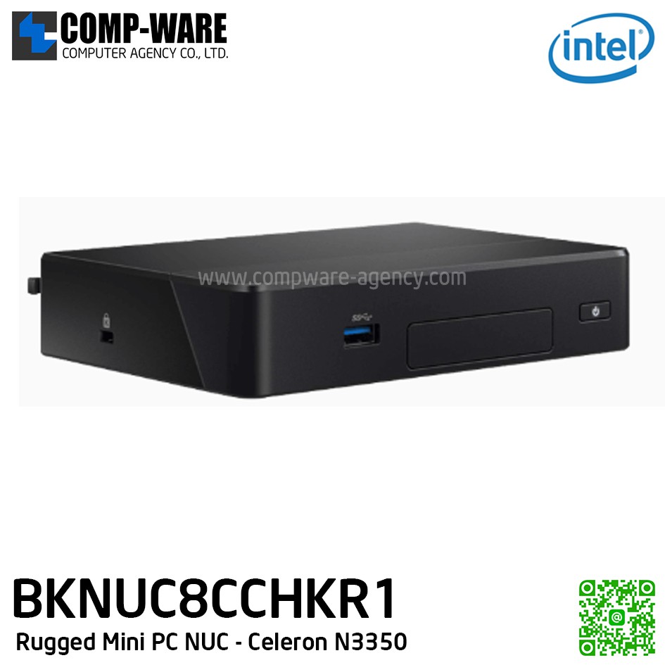 Intel Rugged Kit NUC8CCHKR Mini PC NUC - Celeron N3350, 4GB LPDDR3 , 64GB eMMC, Intel HD Graphics 500, Win10Home
