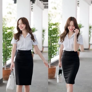 กระโปรงนักศึกษาทรงเอ กระโปรงทรงเอ ยาว 26 นิ้ว เอว 23-40 ผ่าหลัง(ผ่าทับ)