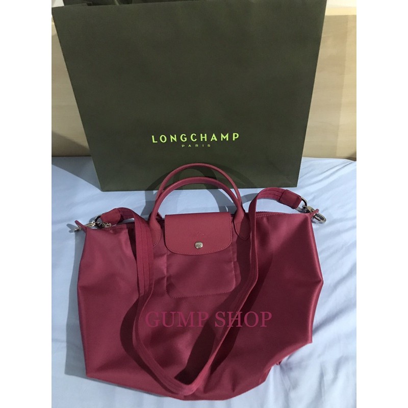 แท้100% Longchamp Le Pliage Neo Size M สีชมพู *ปรับความยาวสายได้