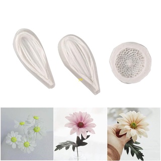 yu Set of 3 Fondant Moulds Sugarcraft Biscuit Molds Small Daisy Stamen Shape Mold Cake Mould Pastry Tool Wedding Decoration