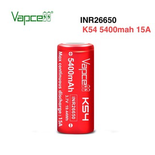 ถ่านชาร์จ 26650 Vapcell K54 5400mah 15A 3.7v