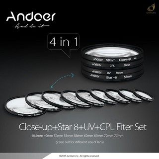 ฟิลเตอร์เลนส์กรองแสง uv+cpl+close - up+4+star 8 - point