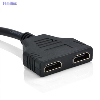 Families อะแดปเตอร์สายเคเบิล 1080P Hdmi Port Male To 2Female 1 In 2