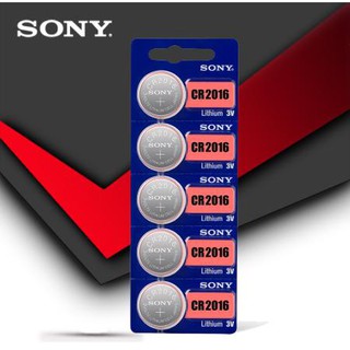  ถ่านกระดุม Sony รุ่น CR2016 3V Lithium Battery พร้อมส่ง (1 Pack มี 5 pcs)