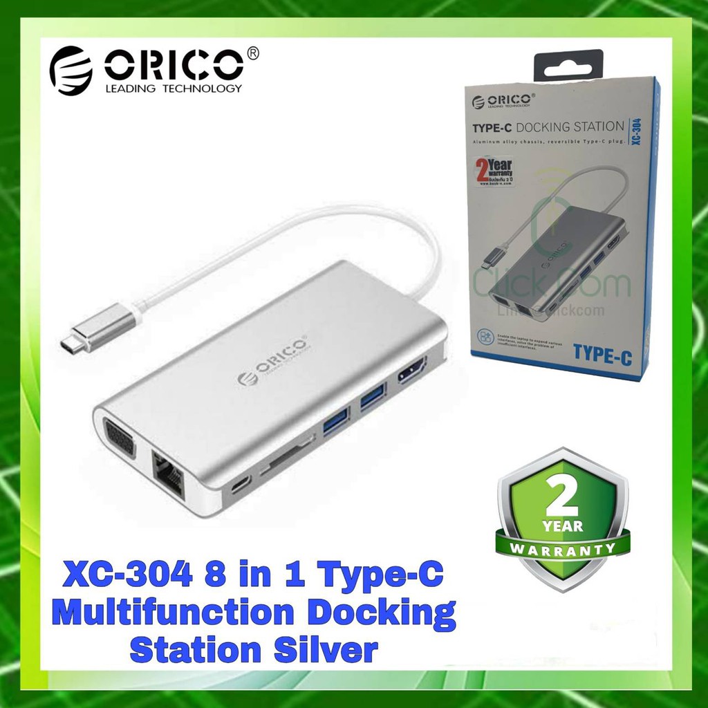 ORICO XC-304 8 IN 1 TYPE-C MULTIFUNCTION DOCKING STATION SILVER # ของแท้