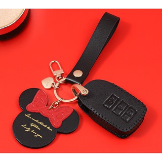 เคสรีโมทกุญแจรถยนต์ TOYOTA  Yaris Vios แบบหนังสีดำ  สำหรับ 3  ปุ่ม