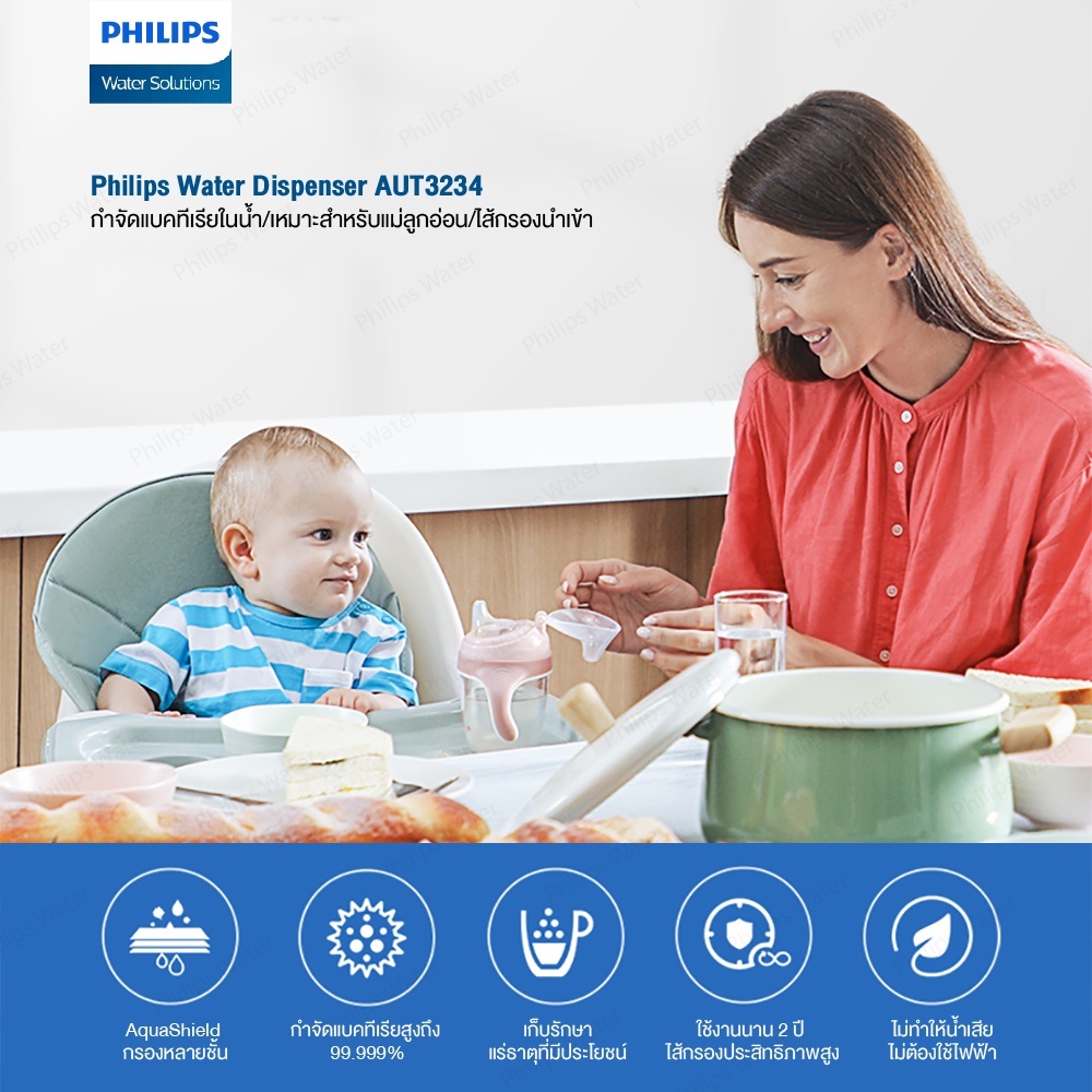 Philips Water Dispenser AUT3234 เครื่องกรองน้ำ ชุดเครื่องกรองน้ํา ระบบกรอง 4 ขั้นตอน ใต้อ่างล้างจาน ราคา ถูกที่สุด ดีลบีเคเค แกลเลอรีภาพที่ 3