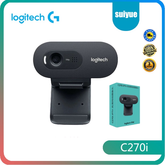 กล้องเว็บแคม logitech c270i 720p hd iptv pc micro built - in ไมโครโฟนสําหรับคอมพิวเตอร์