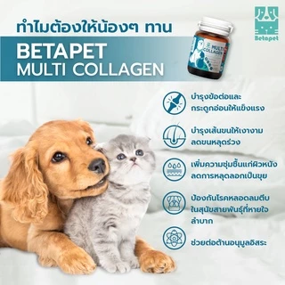 BETAPET อาหารเสริมคอลลาเจน 100% สำหรับสุนัขและแมว บำรุงขนและผิวหนัง เพิ่มความชุ่มชื้น ลดผิวหนังหลุดลอกเป็นขุย