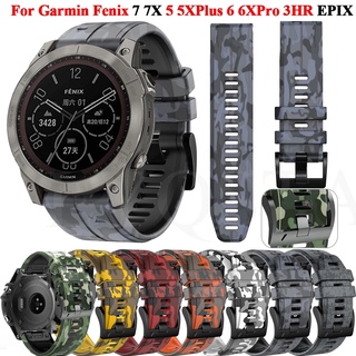 สายนาฬิกาข้อมือซิลิโคน พิมพ์ลาย สําหรับ Garmin Fenix 5X 5 6X Pro 6 935 3HR Fenix 7X 7 22 26 มม.