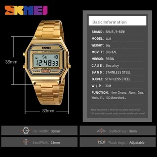 SKMEI นาฬิกาข้อมือดิจิตอล LED แบบกันน้ำ แฟชั่นผู้ชาย
